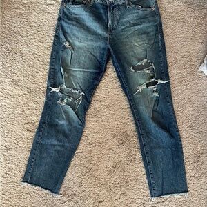 Distressed Blue Denim Jeans